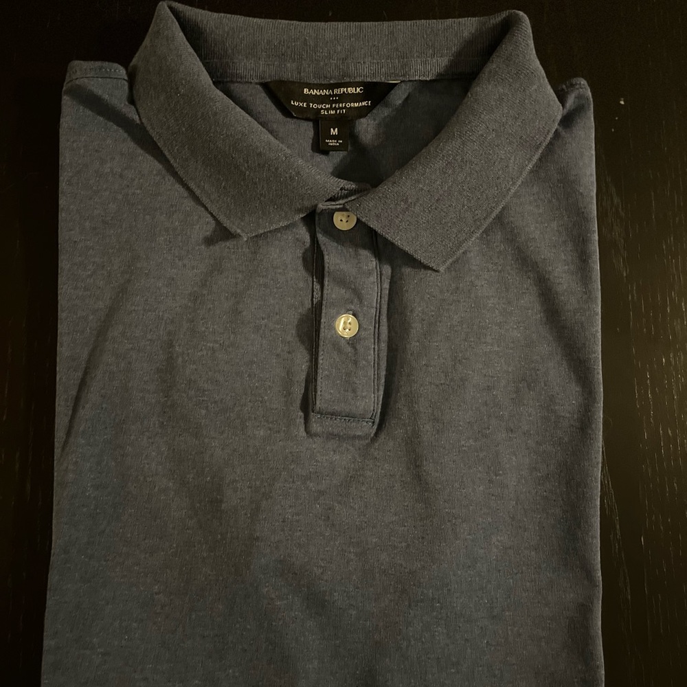 Banana Republic Heather Blue Polo Shirt